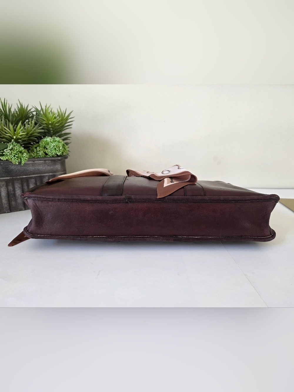 Vintage Coach Embassy Briefcase NYC Burgandy Glove Tanned Leather - Picture 9 of 16